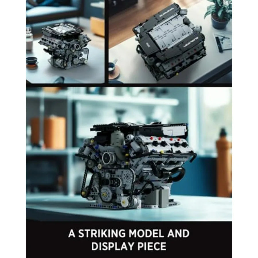 V8 Engine Building Set Exclusive Advanced Collector's Engine Model Physical Science Experiment Toy for Adults Home or Office De