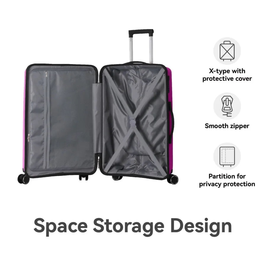 3-Piece Luggage Set Travel Lightweight Suitcases with Rolling Wheels TSA lock Moulded Corner Carry on Luggages for Business Tri