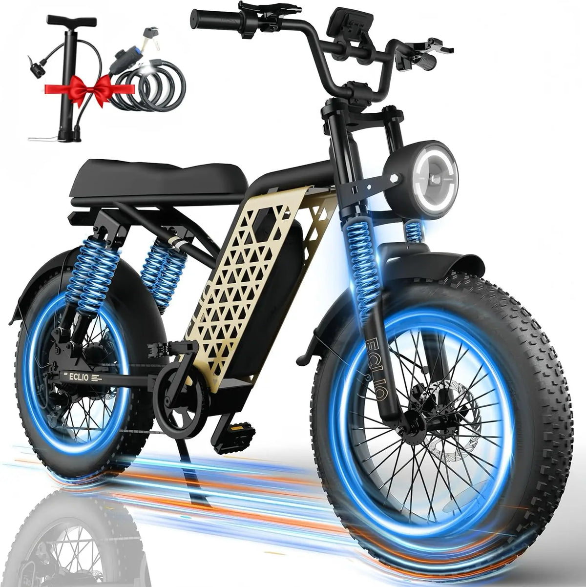Electric Bike for Adults,20MPH, 48V 13Ah Battery 40-65Miles Ebike Moped Style, 20*4.0'' Fat Tire Electric Dirt Bike