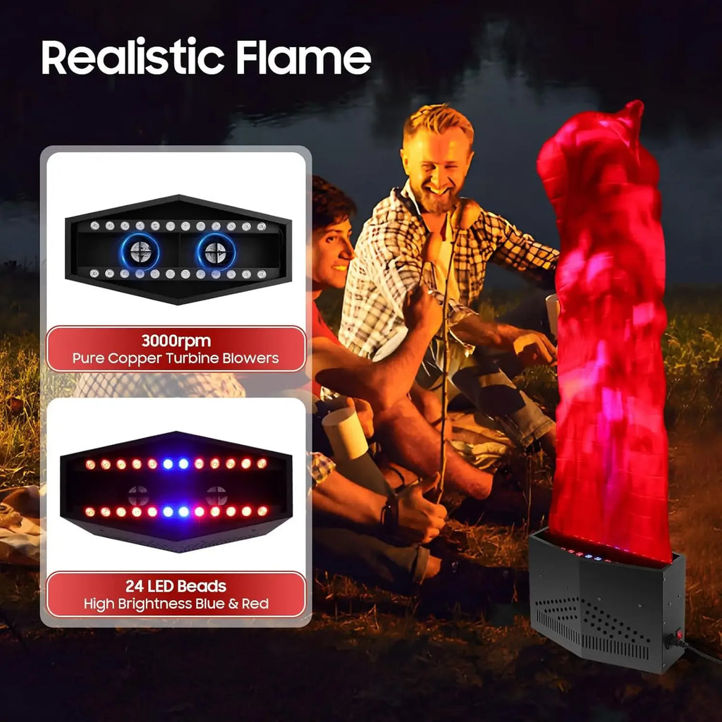 24LED Fake Flame Lamp,3D Stage Fire Campfire Centerpiece Flame, Electronic Night Light Prop, Realistic Silk Flame Lamp