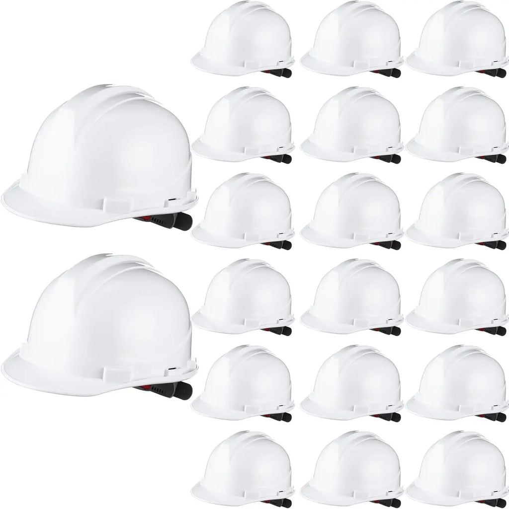 20 Pcs Adjustable Safety Helmets with Cotton Brow Pad, ABS Construction Hard Hats for Men and Women Work Head Protection