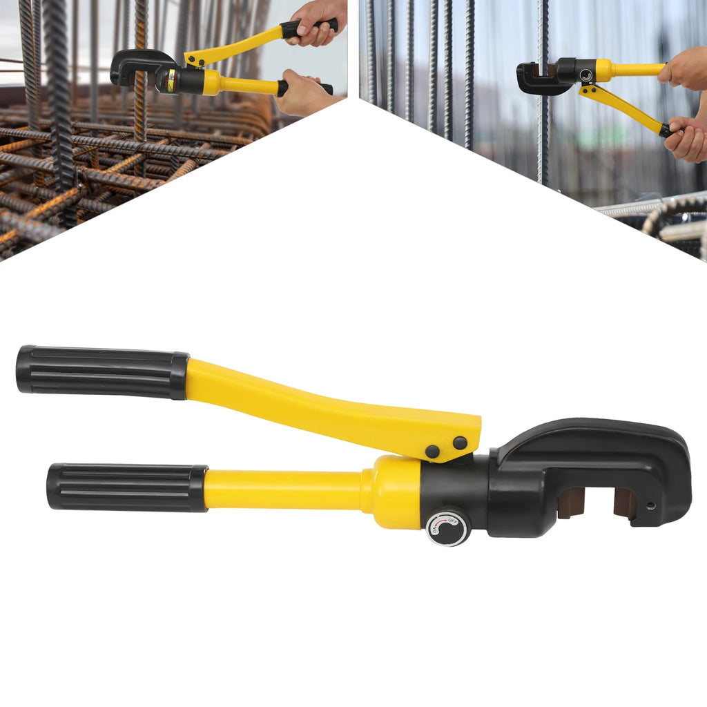 Hydraulic Rebar Cutter Portable Rebar Cutting Tool with 13t Crimping Power and C-Shaped Head for Easy Mold Change and Steel 22mm