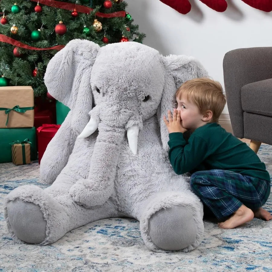 Vermont Teddy Bear Giant Elephant Stuffed Animal 4 Foot Big Stuffed Elephant Plush from Giant Cuddle Collection Collectible Plu