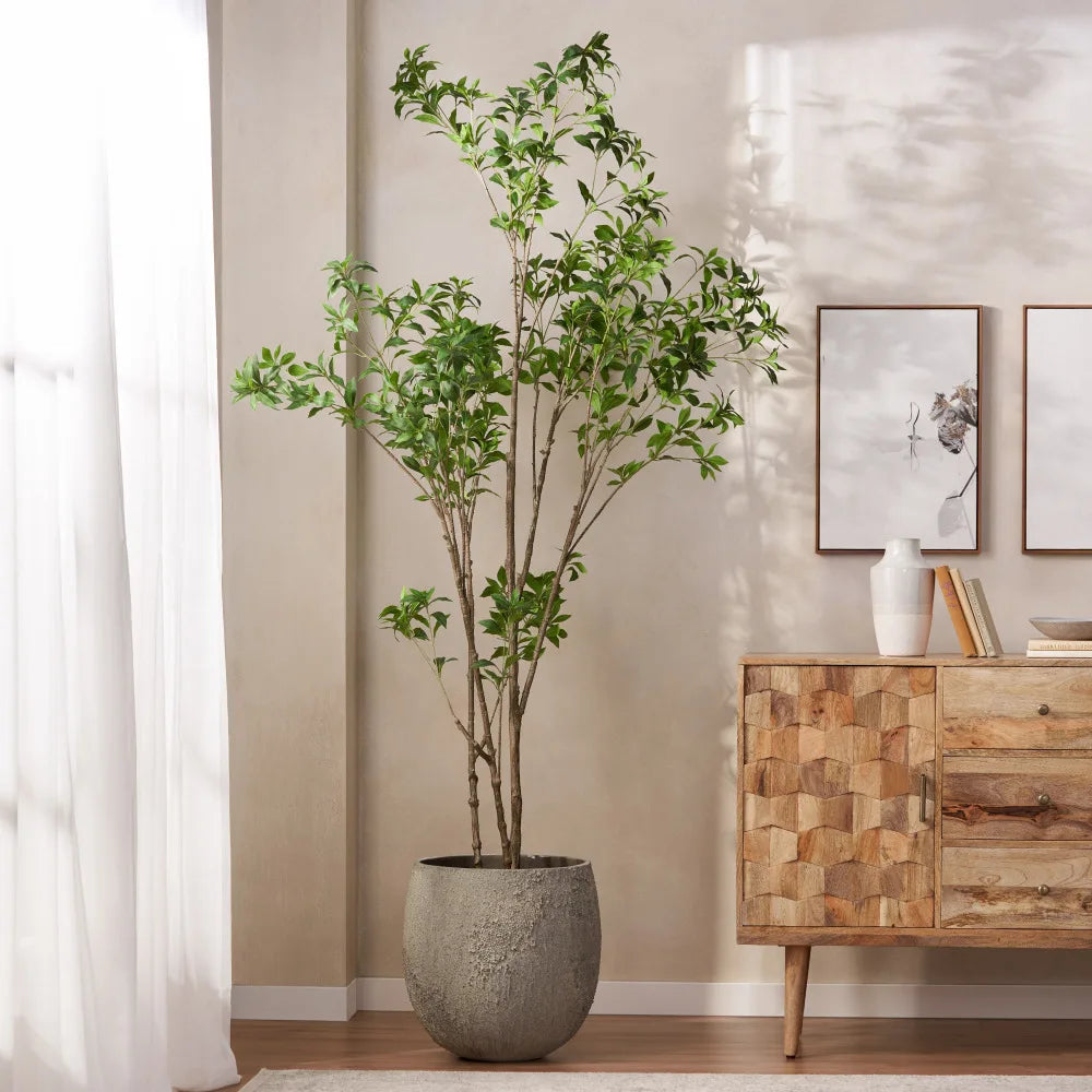 240CM Artificial Pieris Tree Realistic Fake Pieris Plant for Indoor Outdoor Home Garden Entryway Decoration