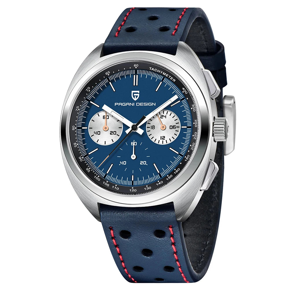 PAGANI DESIGN 2026 Retro Luxury Men's Watches Sports Chronograph VK63 Quartz Watch For Men AR Sapphire Waterproof Leather Clock