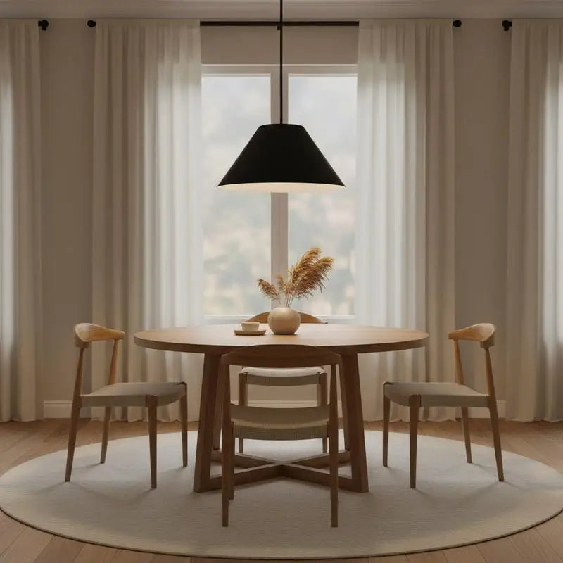 22" Dia Integrated LED Black Pendant Light Fixture