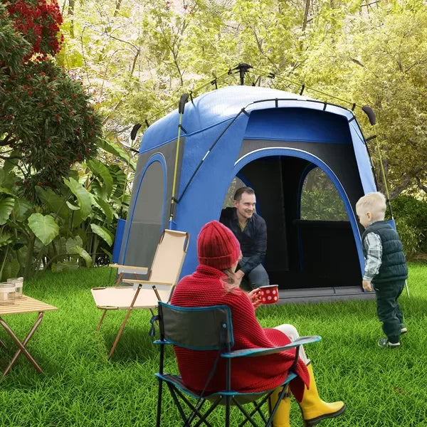 4 Person Pop Up Tent Automatic Hydraulic Quick Setup Camping Family Travel Shelter with Windows Carry Bag Included Outdoor