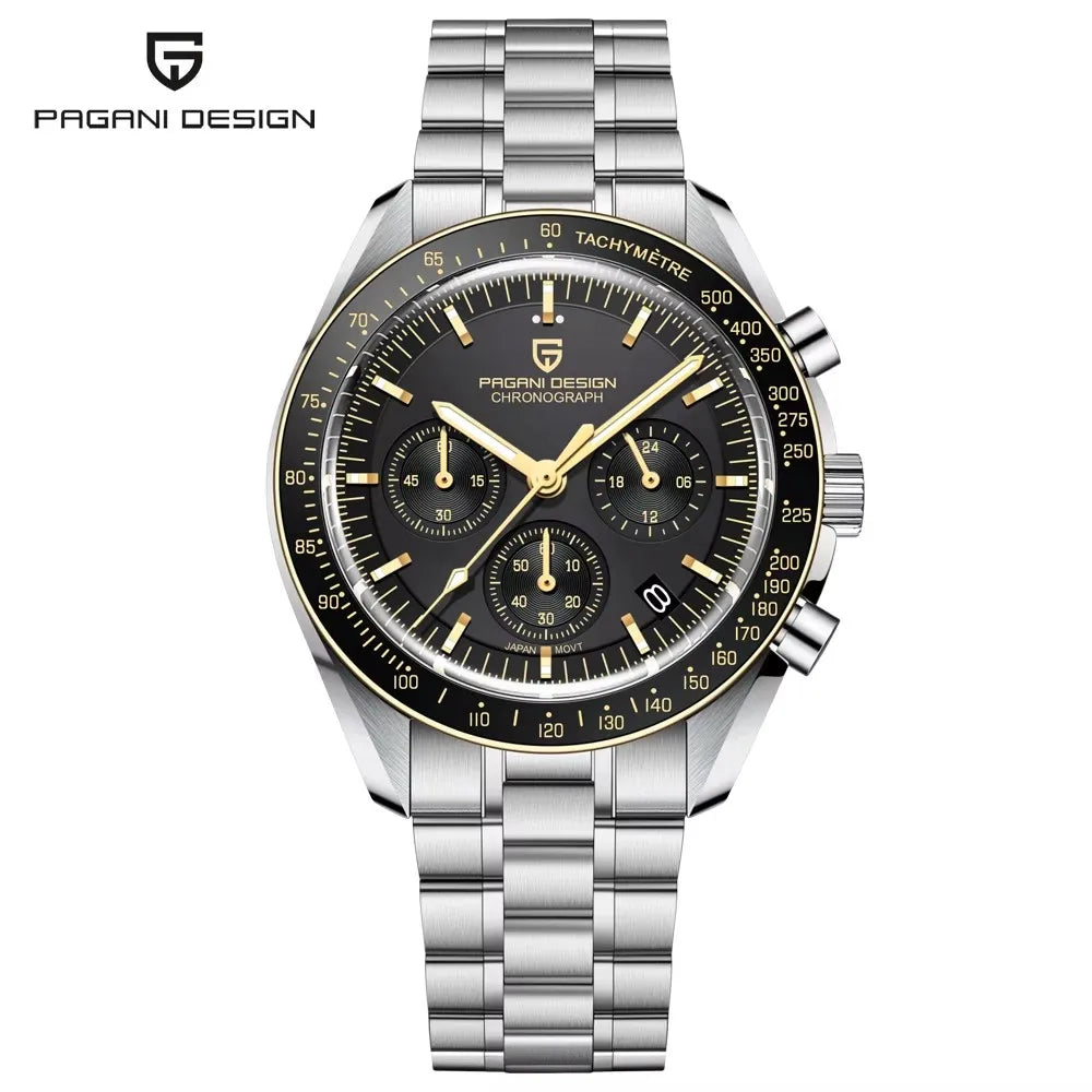 PAGANI DESIGN Saturn Men's Watches Top Luxury Quartz Watch For Men Chronograph Wristwatches AR Sapphire Waterproof Luminous Gift