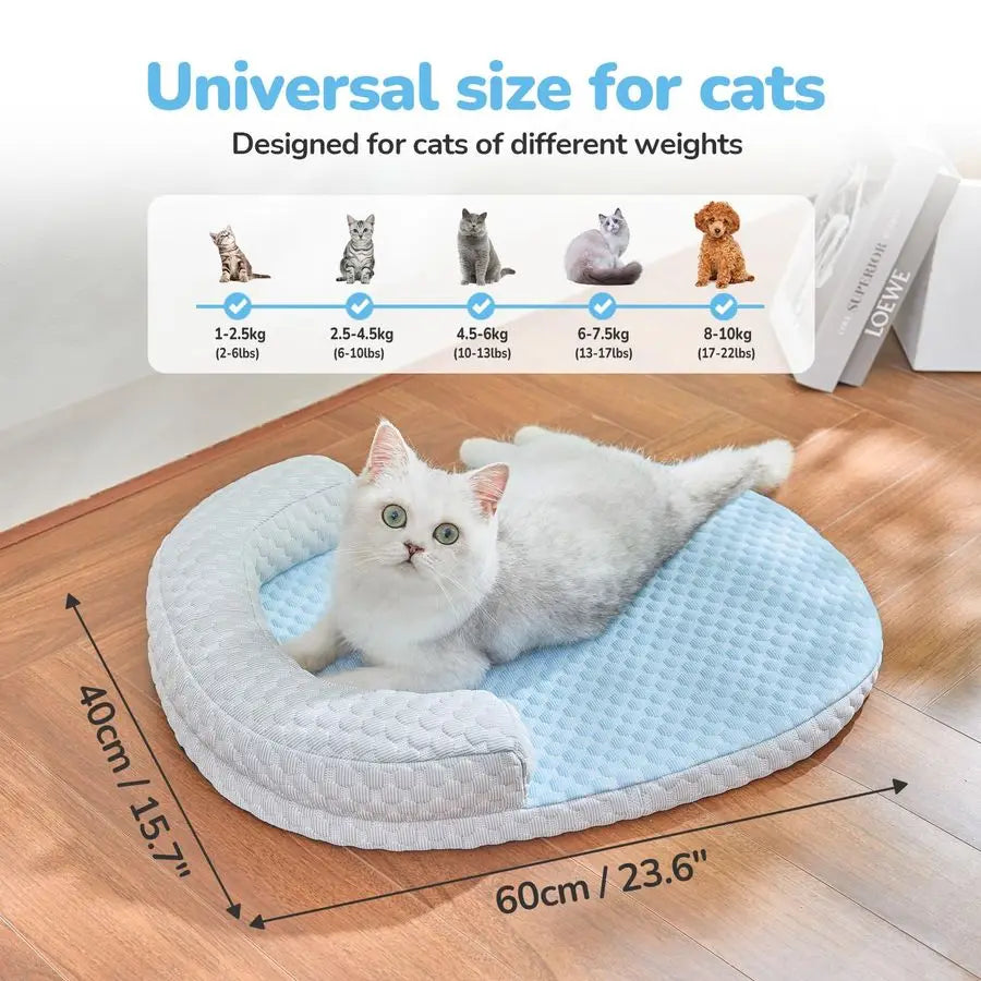 Cat Bed Mat Pet Bed Mat for Cats or Small Dogs, Cat Bed Cat Sleeping Beds with Pillow Soft and Comfortable, Cozy Pad Washable, N