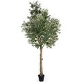 Artificial Olive Tree 10FT Indoor Fake Silk Plant with Realistic Trunk Leaves Fruits and White Planter Faux Potted Tree for Hom