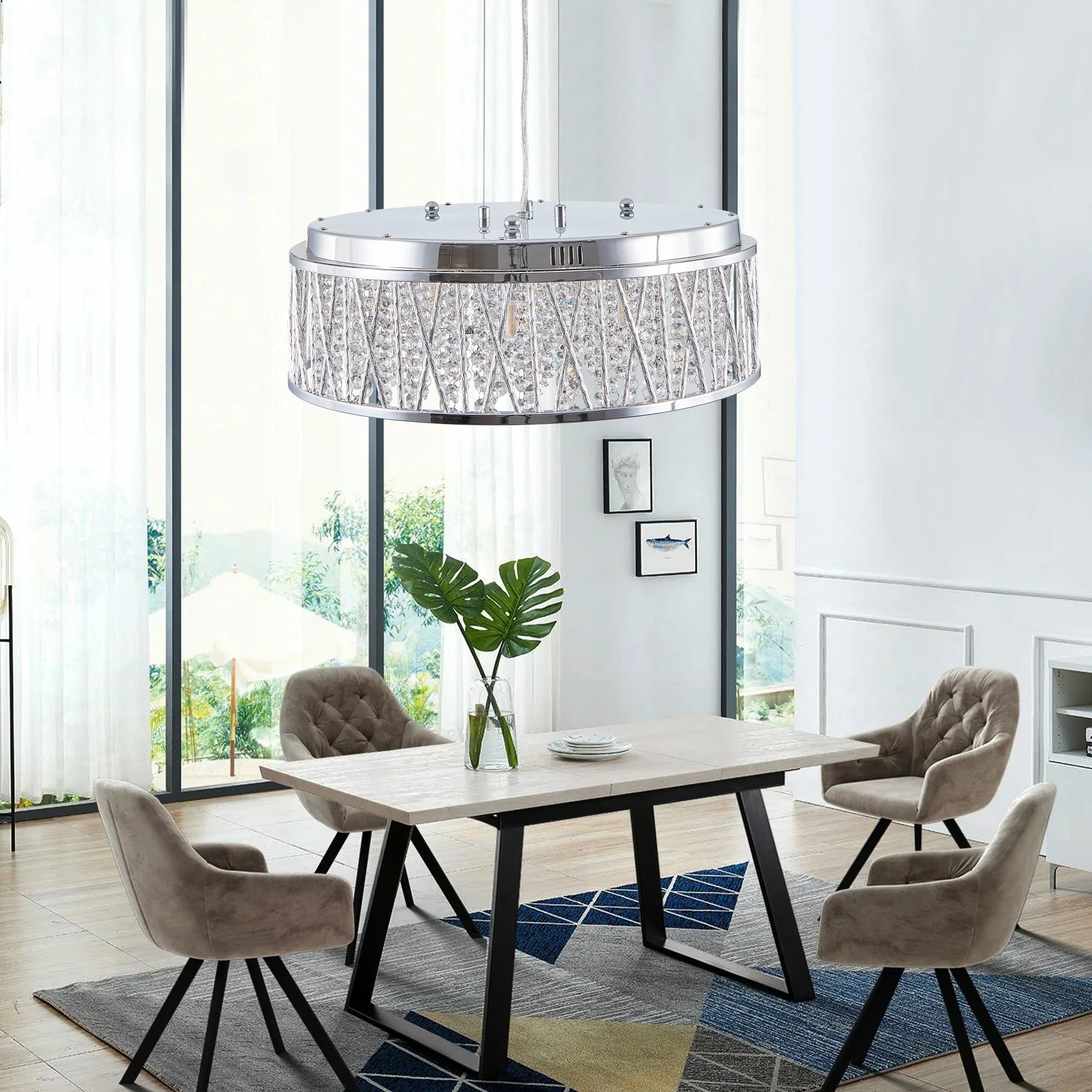 Popular Luxury Design Crystal Lamps, Round Crystal Ceiling Decorations, Crystal Chandeliers for Bedroom Dining Room Living Room