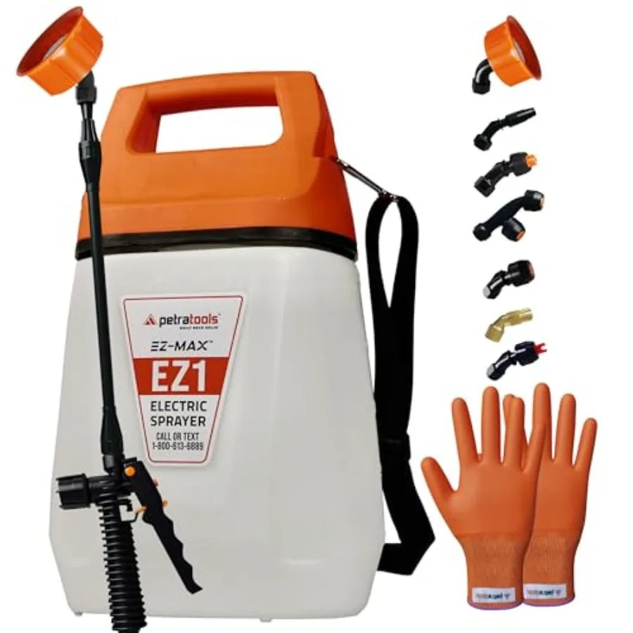 Battery Powered Sprayer 1 Gallon for Lawn and Garden - Electric Sprayer for Weed/Pest Control Watering - Lightweight Durable Pl