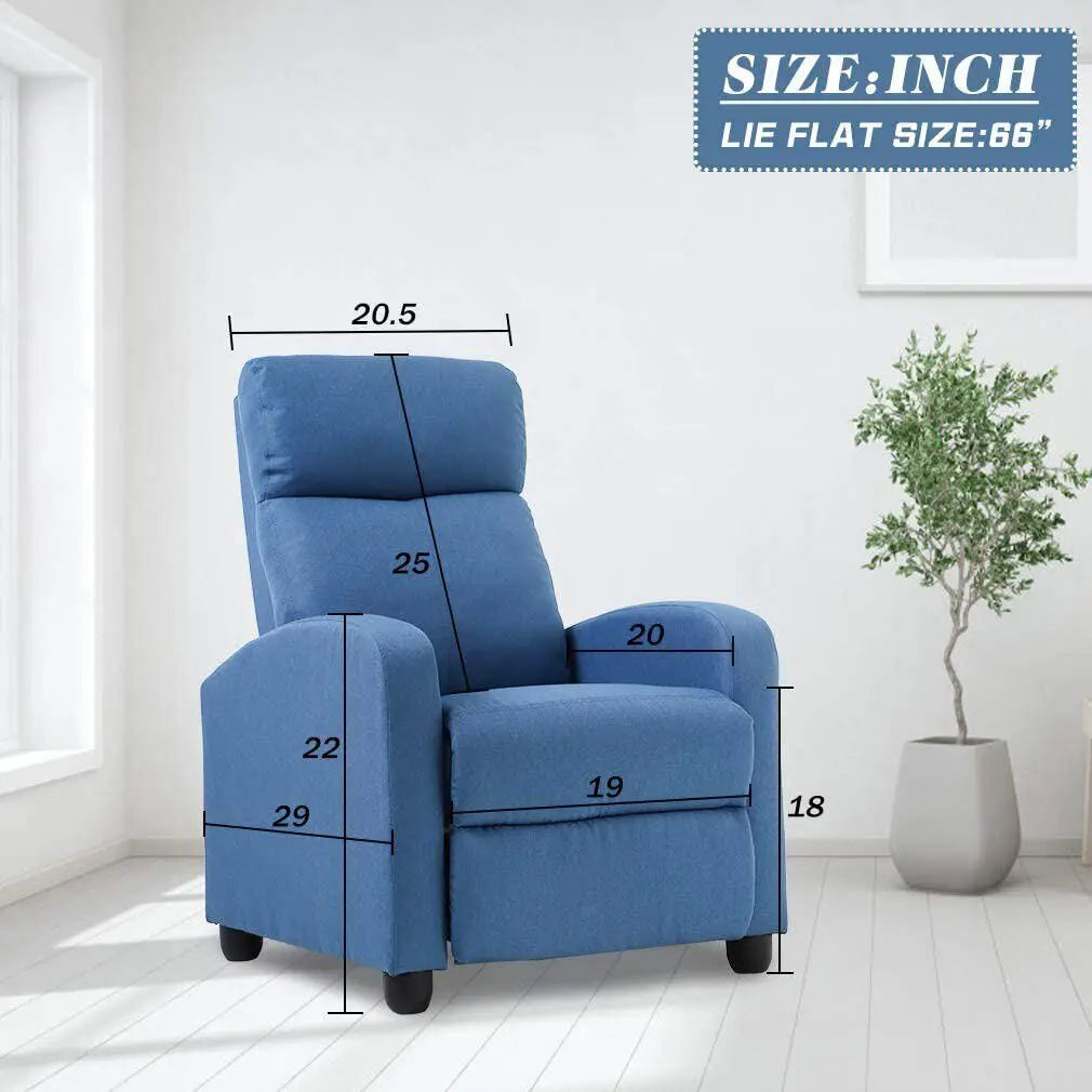 Massage Recliner Chair Single Sofa Fabric Padded Seat Theater Home  / Footrest