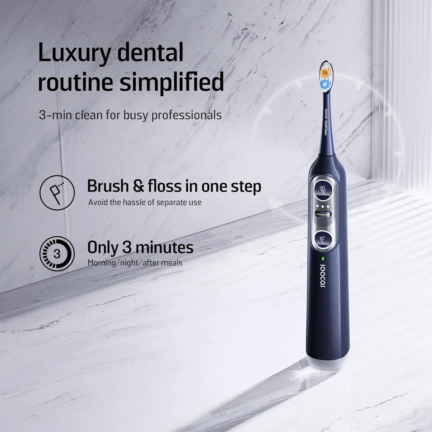Sonic Electric Toothbrush with Water Flosser, Cordless Oral Irrigator for Travel, Up to 100% Plaque Removal, Dark Violet