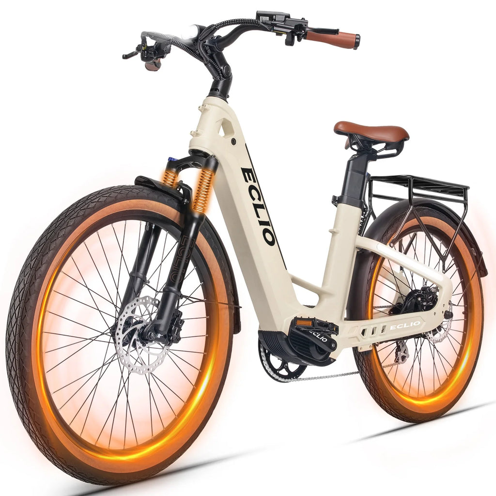 Carbon Fiber Electric Bike, 960WH Dual Battery 120Miles Ebike, Peak 1000W Motor 25MPH, 26'' Big Tires, 7-Speed, Hydraulic Brakes
