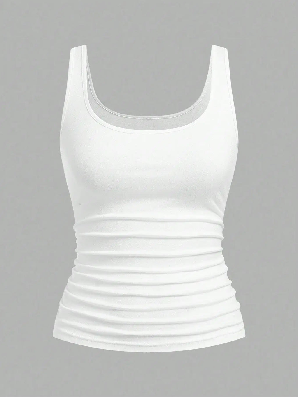 3-Pack Women's Ruched Waist Bodycon Tank Tops, Casual Scoop Neck Camis for Daily Wear