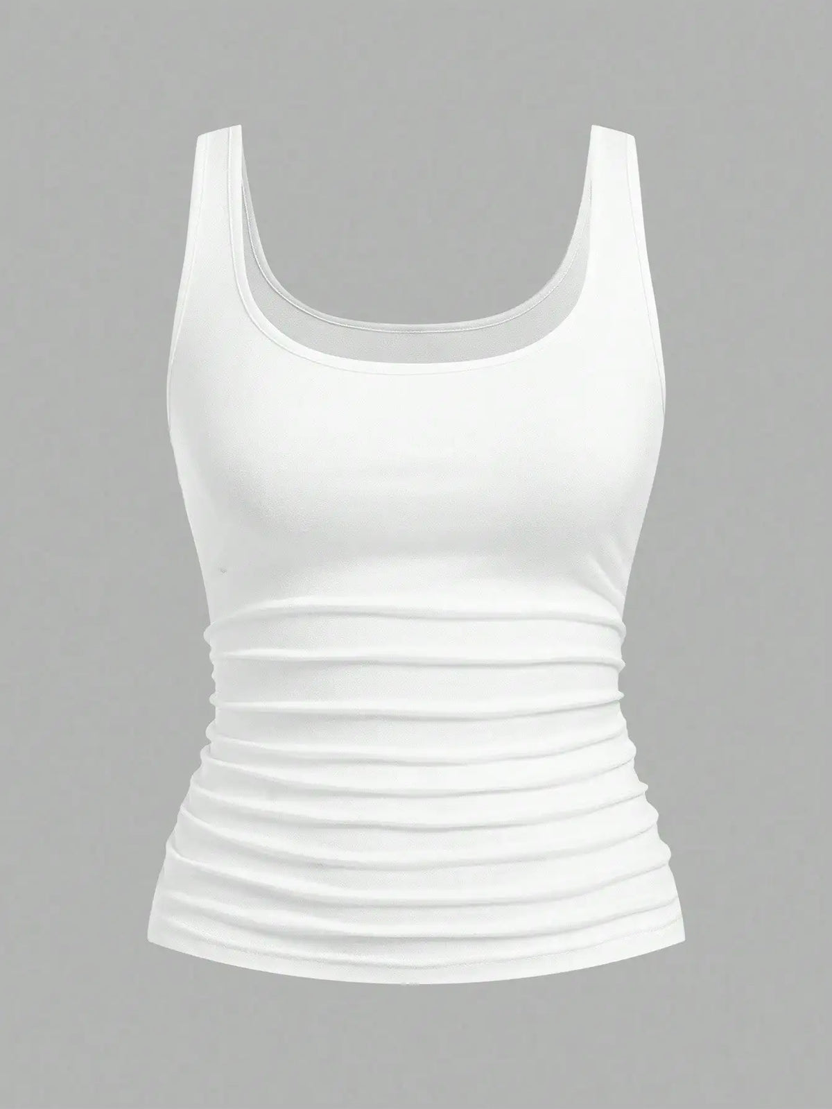 3-Pack Women's Ruched Waist Bodycon Tank Tops, Casual Scoop Neck Camis for Daily Wear