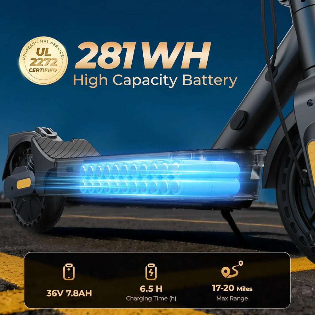500W Electric Scooter 8.5 Inch 20 Mile Max Range Foldable E-scooter with Double Suspension APP Control Adult Electric Scooter