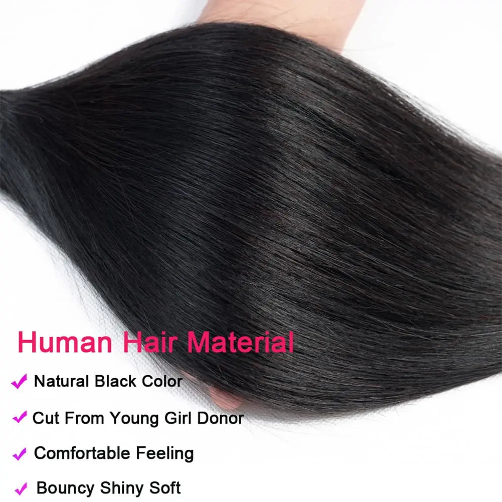 Remy Human Hair 30 40 Inch Raw Virgin Unprocessed Extensions Bone Straight Human Hair 1 3 4 Pcs Bundles Double Weft For Women
