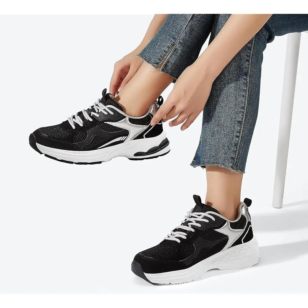 Women's Platform Chunky Fashion Sneakers Mesh Casual Running Tennis Workout Sport Work Trendy Athletic Walking Shoes