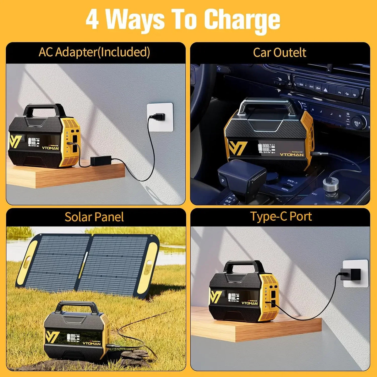 300 Portable Power Station with 110W Solar Panel, 300W/230Wh LiFePO4 Battery Solar Generator,PD100W Type-C,3000 Cycles,6 Outlets