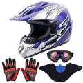 Motocross Full Face Helmet Adult Dirt Bike UTV Off-Road Helmet Goggles Gloves and Face Mask Matte Black Motorcycle Accessories
