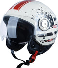 Open Face Motorcycle Helmet for Adults,DOT Approved - Moped Half Vespa Retro Helmet with Anti-Scratch Visor for Men and Women