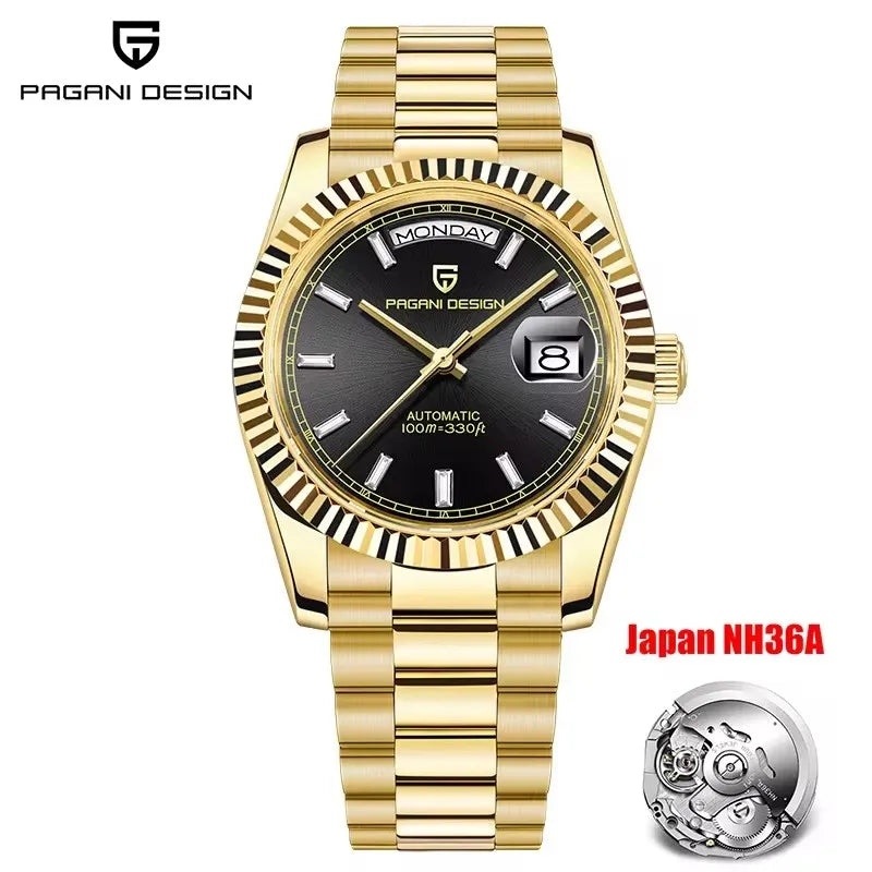 2025 New PAGANI DESIGN Men's Watches DD40 Rose Gold Automatic Watch Man Mechanical Wristwatches Luxury AR Sapphire Mirror Gifts