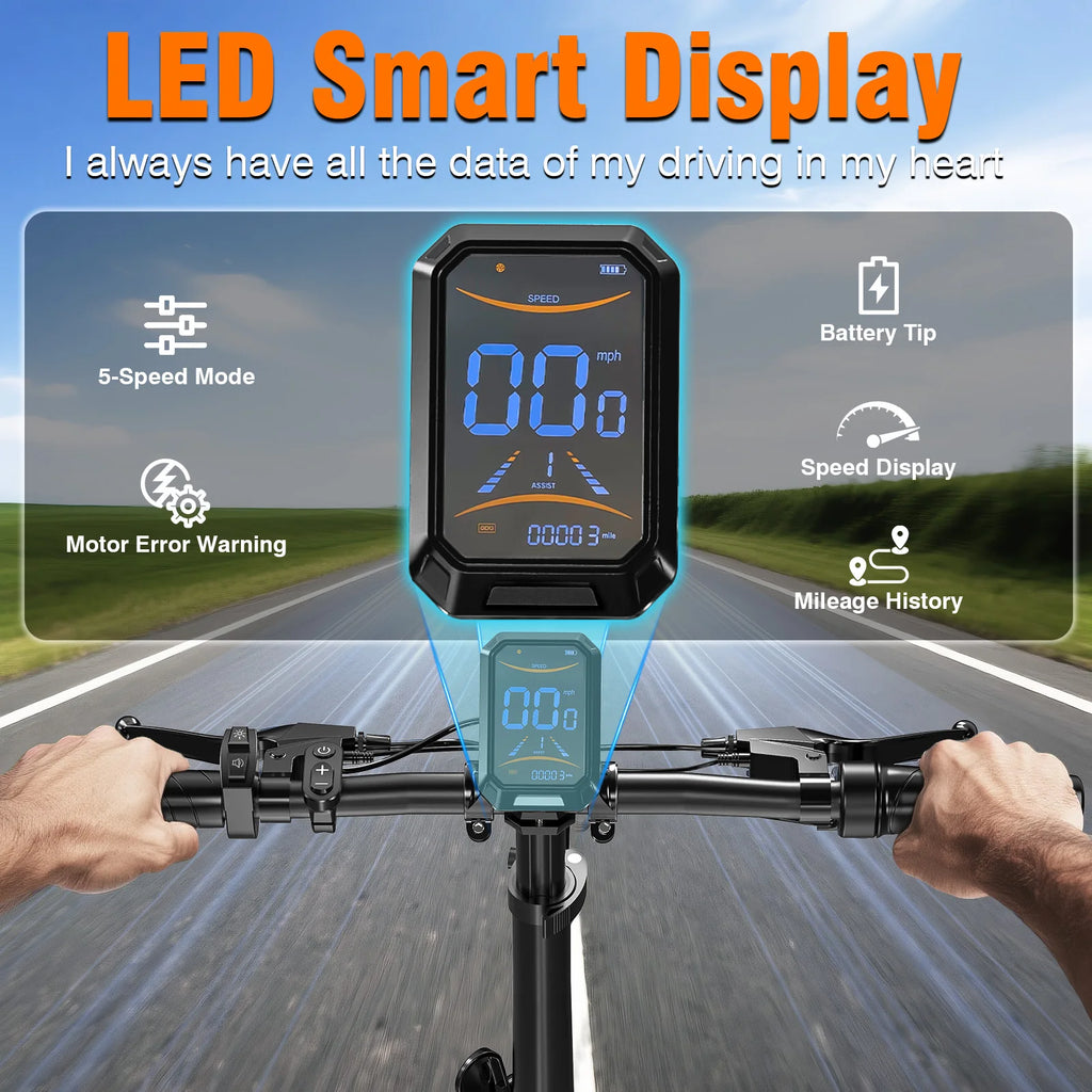 TREEOSOR Electric Bike T8 Adults Electric Bicycle Peak 720W 48V 7.8AH e bike 20" Wide Tire Road Bike 20mph Electric Bike