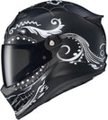 Covert FX Full Face Adult Motorcycle Helmet Street Fighter Style-Bluetooth Ready Speaker Pockets DOT ECE El Malo (White/Matte Bl