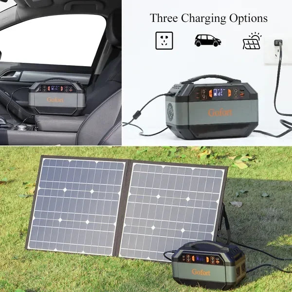 330W Portable Power Station, 299Wh Solar Generator Backup Power Supply with 2X 110V AC Outlets, 4X