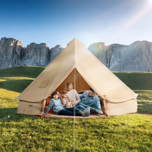 4 Season Canvas Yurt Tent 3m/9.8ft Outdoor Glamping Camping Shelter with Stove Jack Breathable Large Space