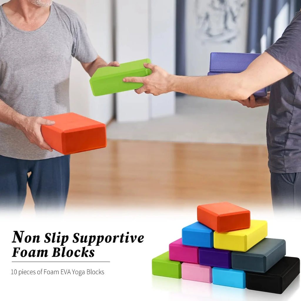 20 Pcs Foam EVA Yoga Blocks Lightweight Yoga Bricks Non Slip Supportive Foam Blocks Yoga Prop Accessories for Yoga, Pilates, Str