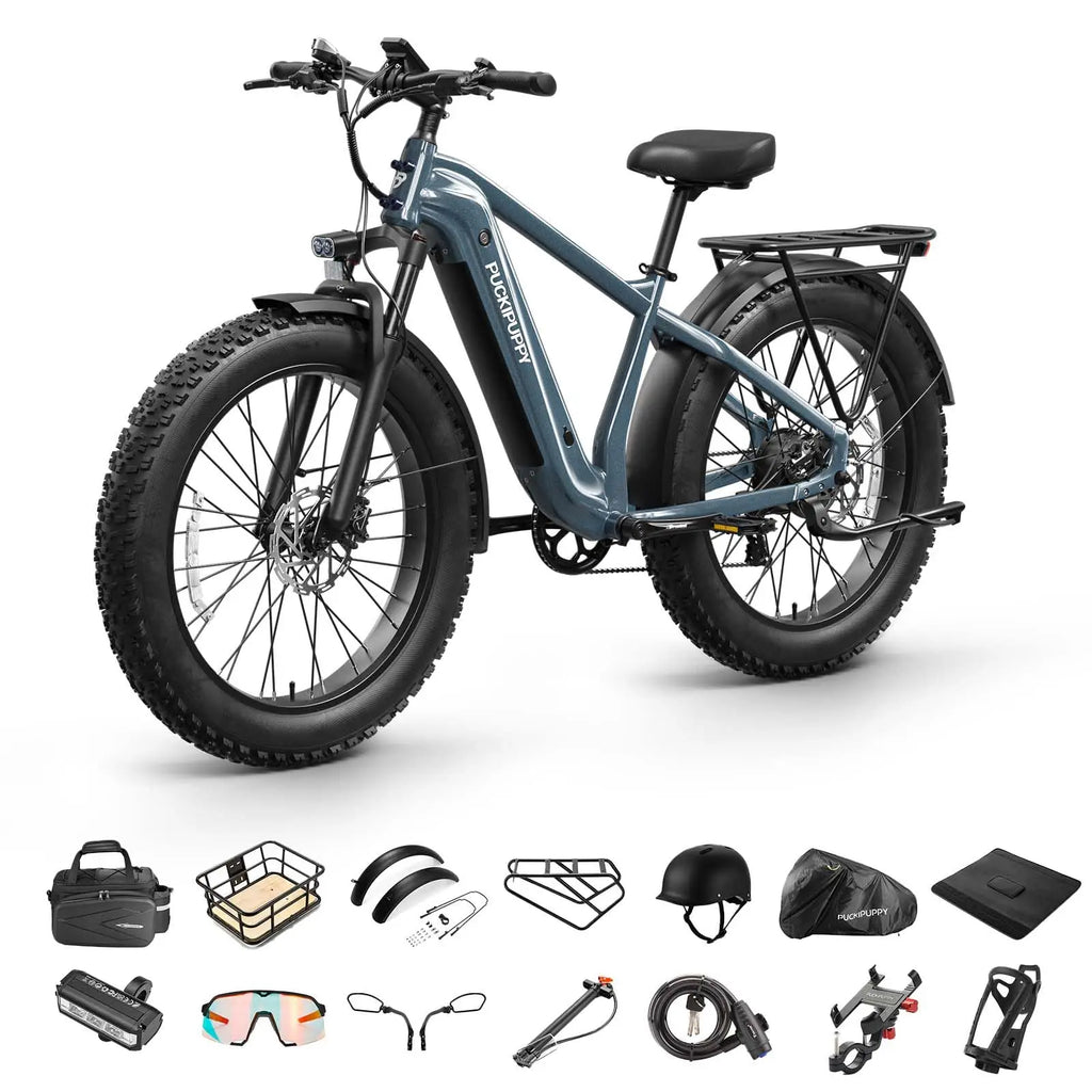 PUCKIPUPPY Beagle II Electric Bike for Adults 960W Peak 48V 15AH Ebike with Luxury Accessory Pack and Extra 15Ah Battery
