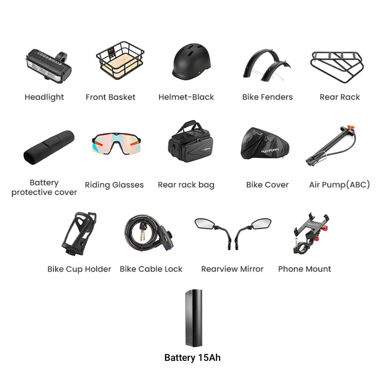 PUCKIPUPPY Beagle II Electric Bike for Adults 960W Peak 48V 15AH Ebike with Luxury Accessory Pack and Extra 15Ah Battery