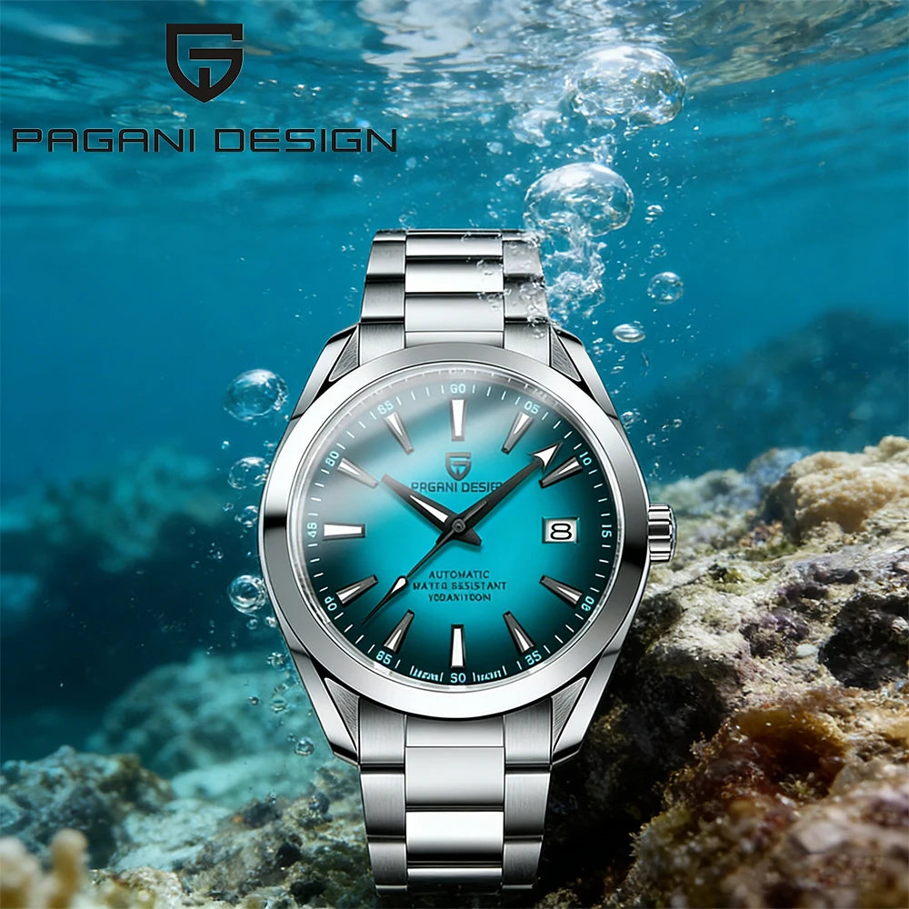 PAGANI DESIGN 2026 Sky Blue 40MM A150 Mechanical Automatic Stainless Steel Waterproof Watch with Sapphire Glass Watches for men
