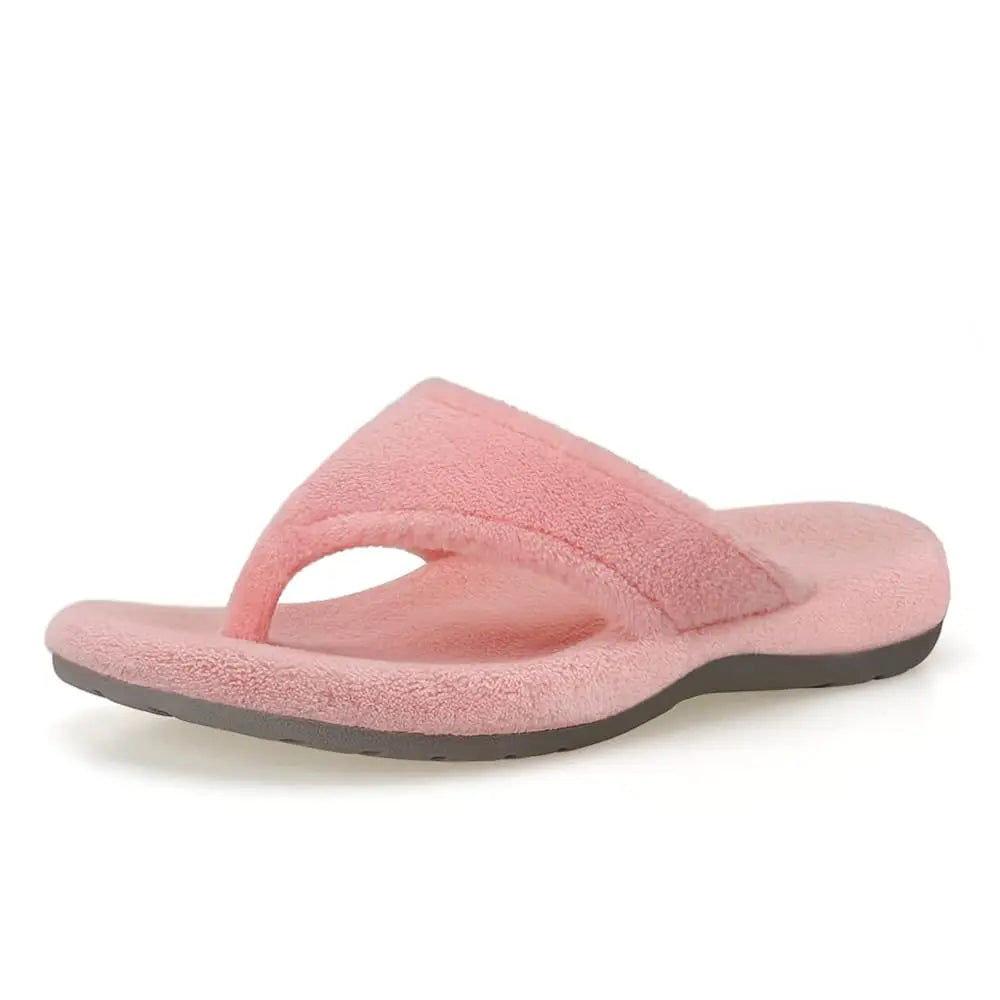 Women's Flip Flop Slippers with Arch Support Orthotic Insole Fuzzy Slides Thong Slippers for Women Indoor and Outdoor