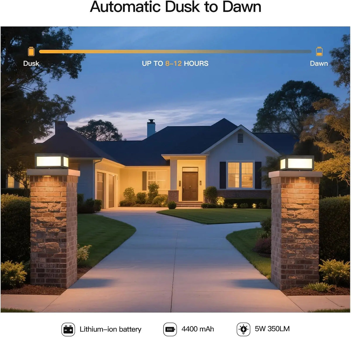 Solar Post Lights Outdoor, Waterproof LED Pillar Lights for Deck Patio Pool, Modern Square Lantern with 3000K Warm Glow