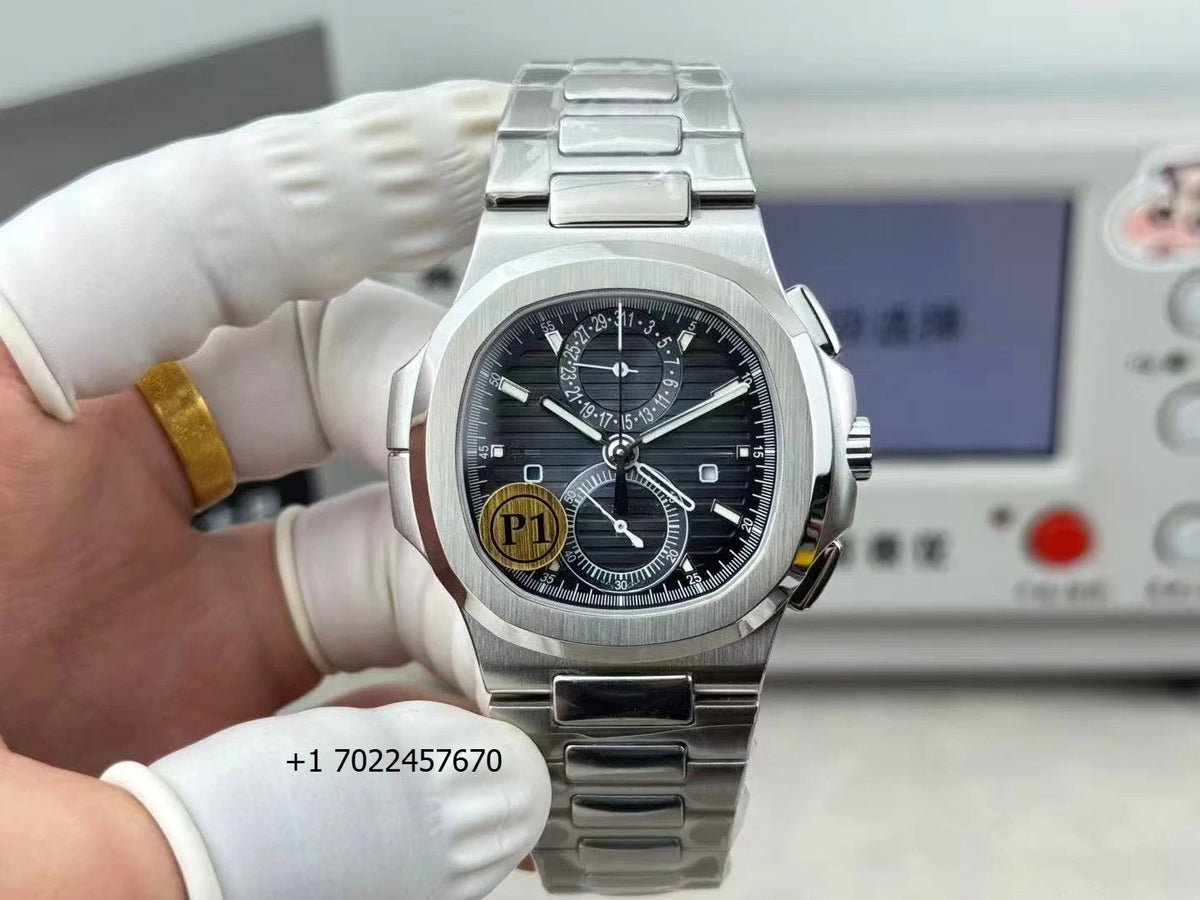 Retro Luxury 5990 High-quality Business Travel Dual-time Zone Multi-functional Chronograph Automatic Mechanical Watch