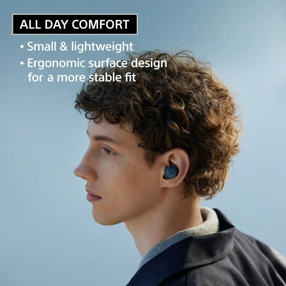 Wireless Noise-Canceling Earbuds with 30-Hour Battery Life, Lightweight Secure Fit in Black