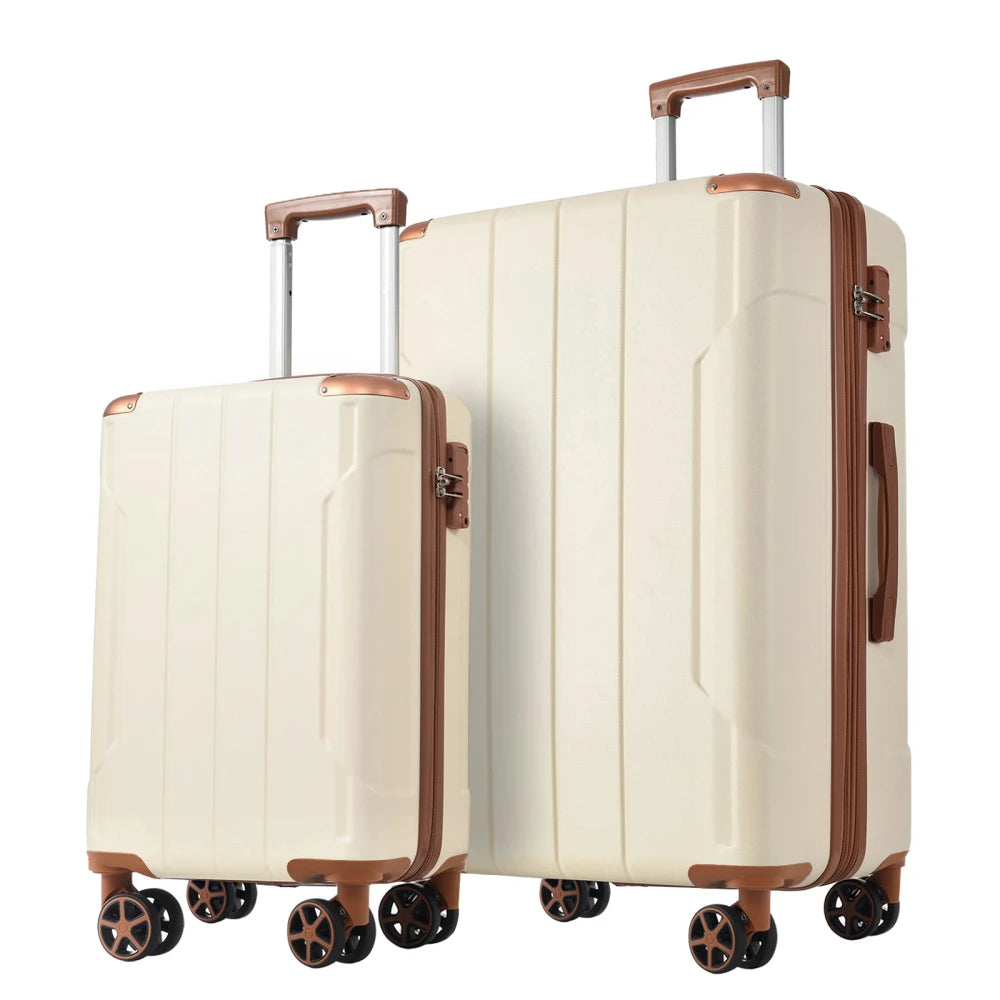 Expandable 2PCS ABS Hardshell Luggage Set Lightweight Spinner Wheels TSA Lock Daily Travel Suitcase for Men Women