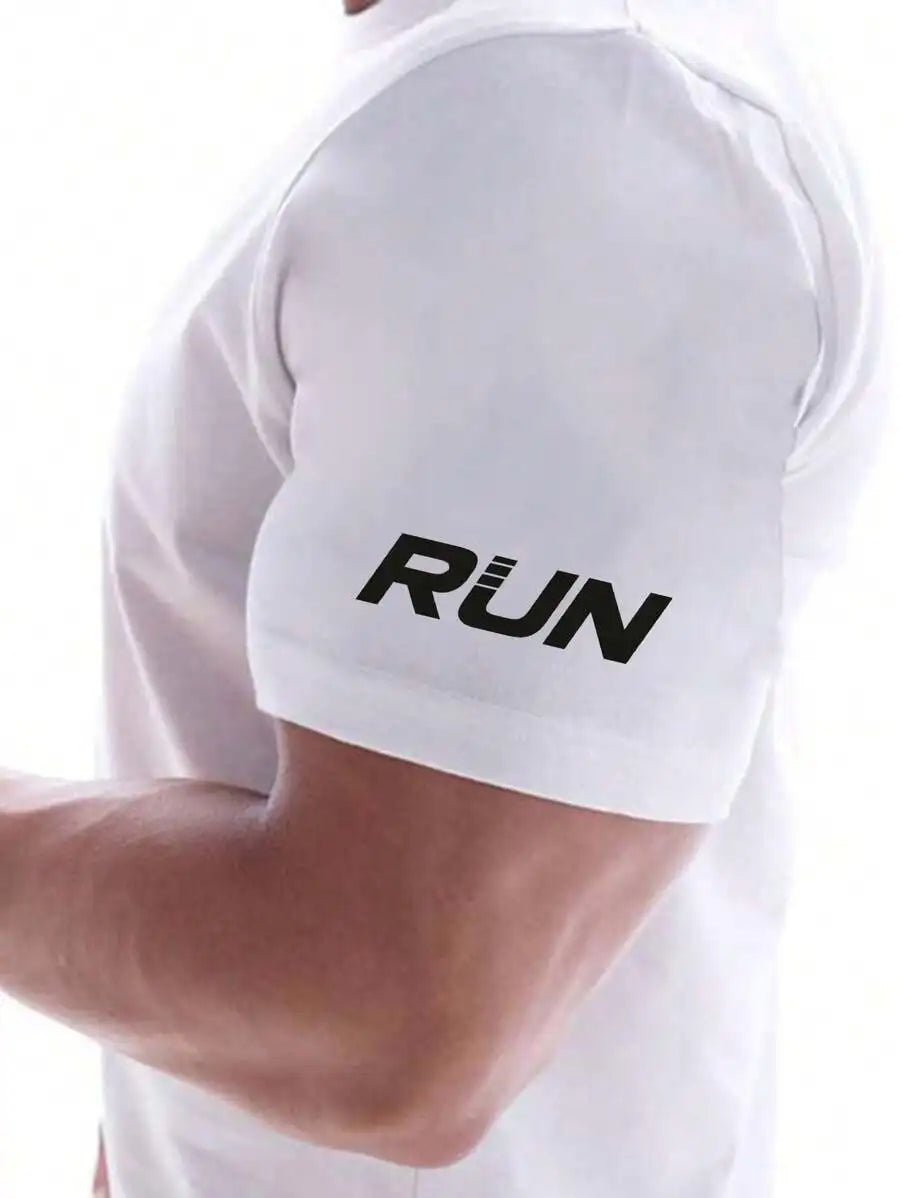 Men's White Crew Neck Short Sleeve T-Shirt with Bull Head Graphic Print, Breathable Fit for Gym & Casual Wear