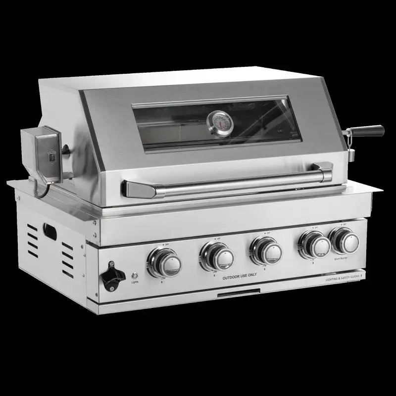 32" LPG Gas Grill 60000 BTU, 4 Burner Grill with Infrared Rear Burner, Stainless Steel Sink & Ice Bin Combo, Outdoor Kitchen