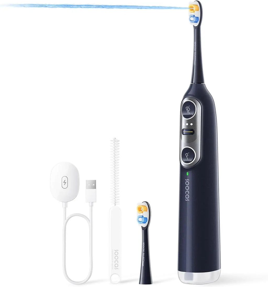 Sonic Electric Toothbrush with Water Flosser, Cordless Oral Irrigator for Travel, Up to 100% Plaque Removal, Dark Violet