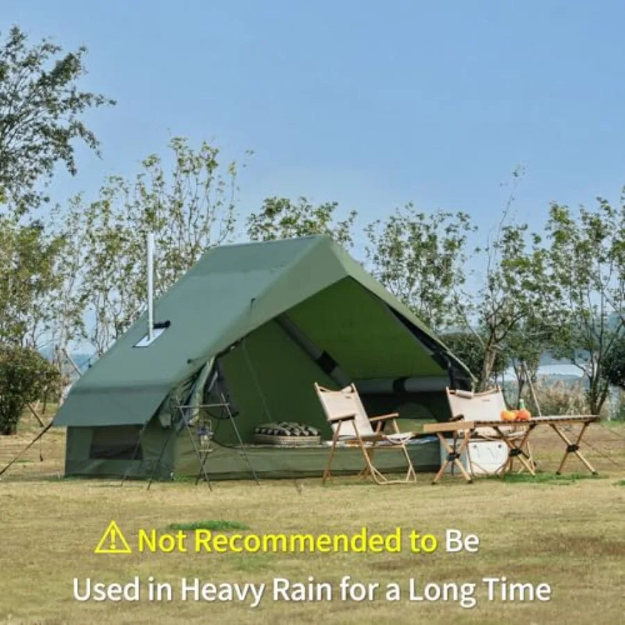 Inflatable Camping Tent with Hand Pump Waterproof Outdoor Blow up Tent Ox 4 Season Air Tent Cabin House with Mesh Windows and D