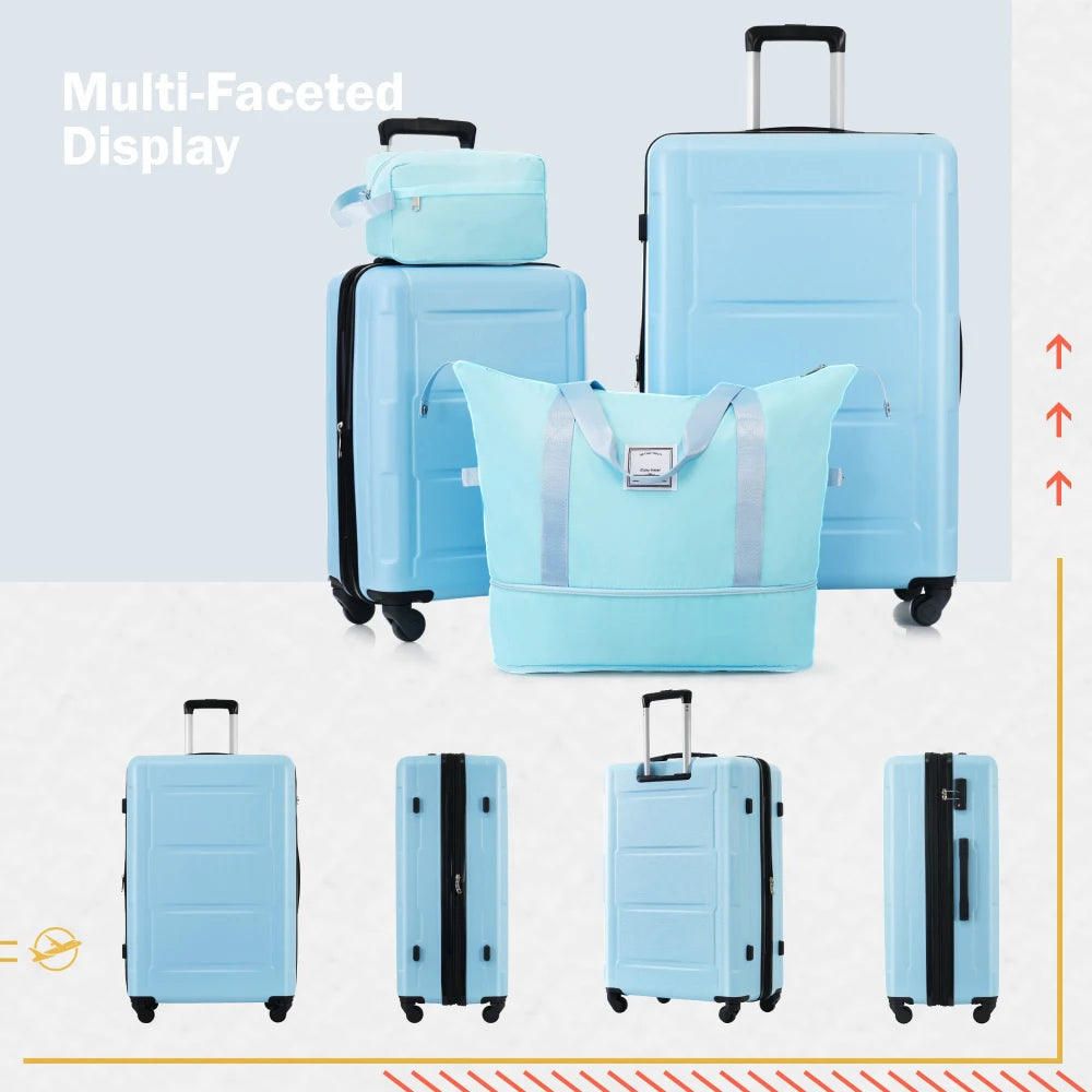 2 Piece Luggage Set with Bags Expanable Spinner Wheels ABS Lightweight Suitcase with TSA Lock 20inch+28inch