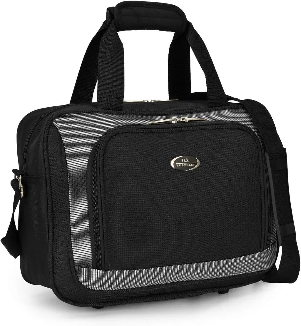 Lightweight Expandable Rolling Luggage Set, Black, 4-Piece with Durable Fabric and Smooth Wheels