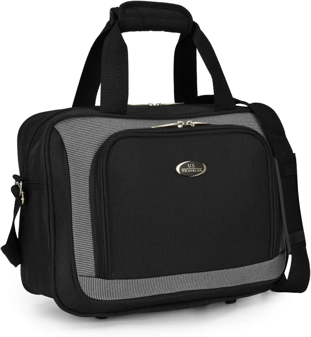 Lightweight Expandable Rolling Luggage Set, Black, 4-Piece with Durable Fabric and Smooth Wheels