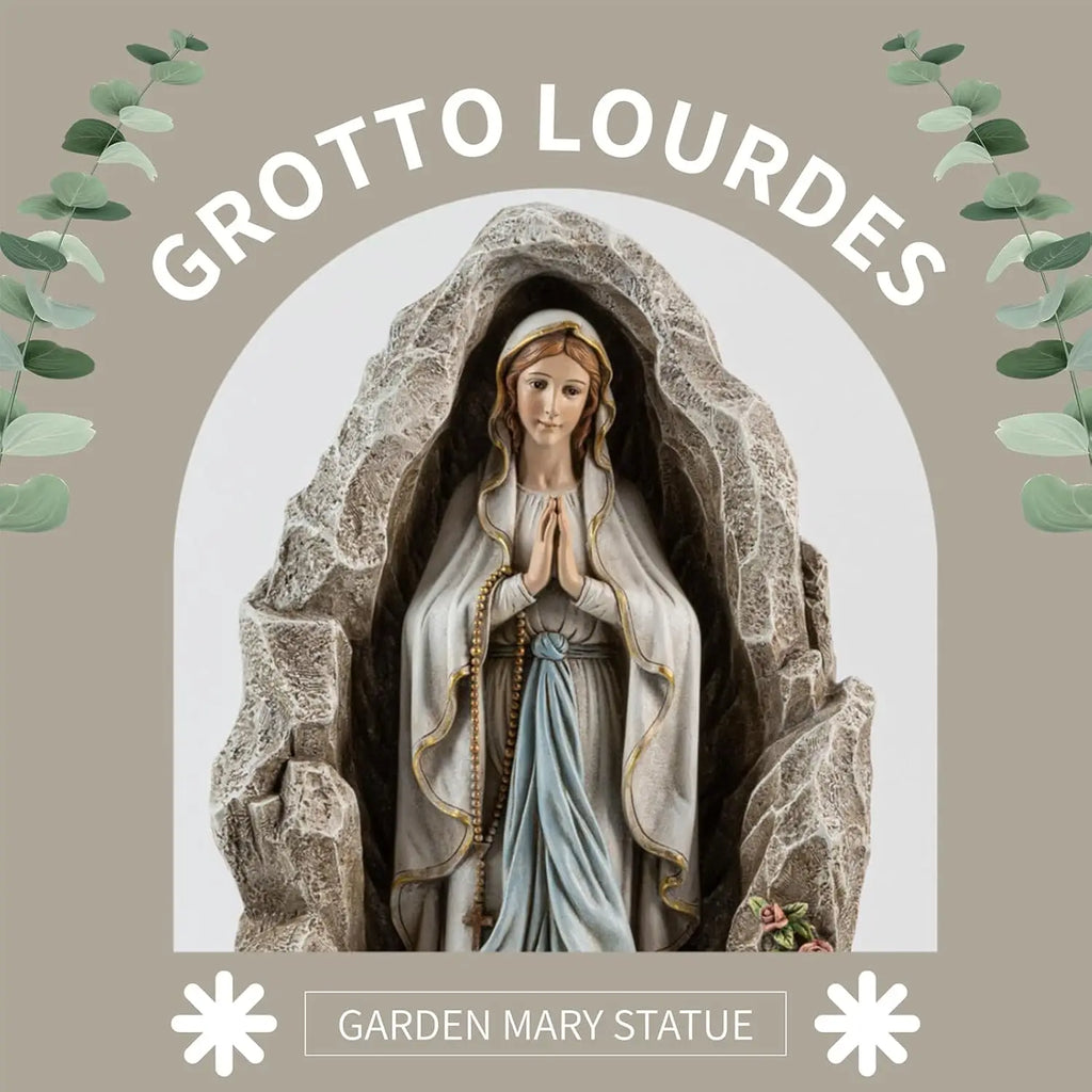 Our Lady of Lourdes Statue - 18 Inch Virgin Mary Sculpture for Catholic Garden, Home Yard Patio Lawn Hallway Decor