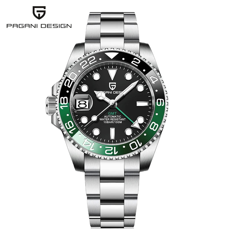 Top PAGANI DESIGN Men's Mechanical Watch Luxury Ceramic bezel Automatic Watch 10bar Waterproof Sapphire Glass GMT men's watch